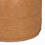 Pouf rond de 50 cm de diamètre en cuir végane camel brun vieilli
