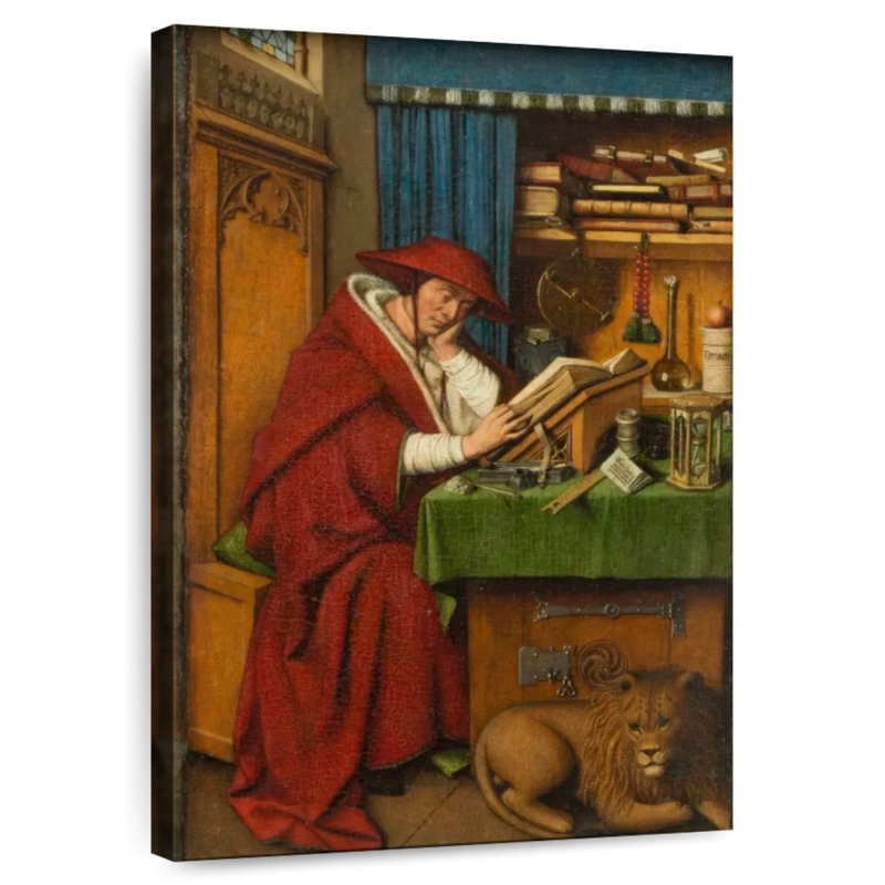 Saint Jerome dans son bureau, H 45 po x l 30 po