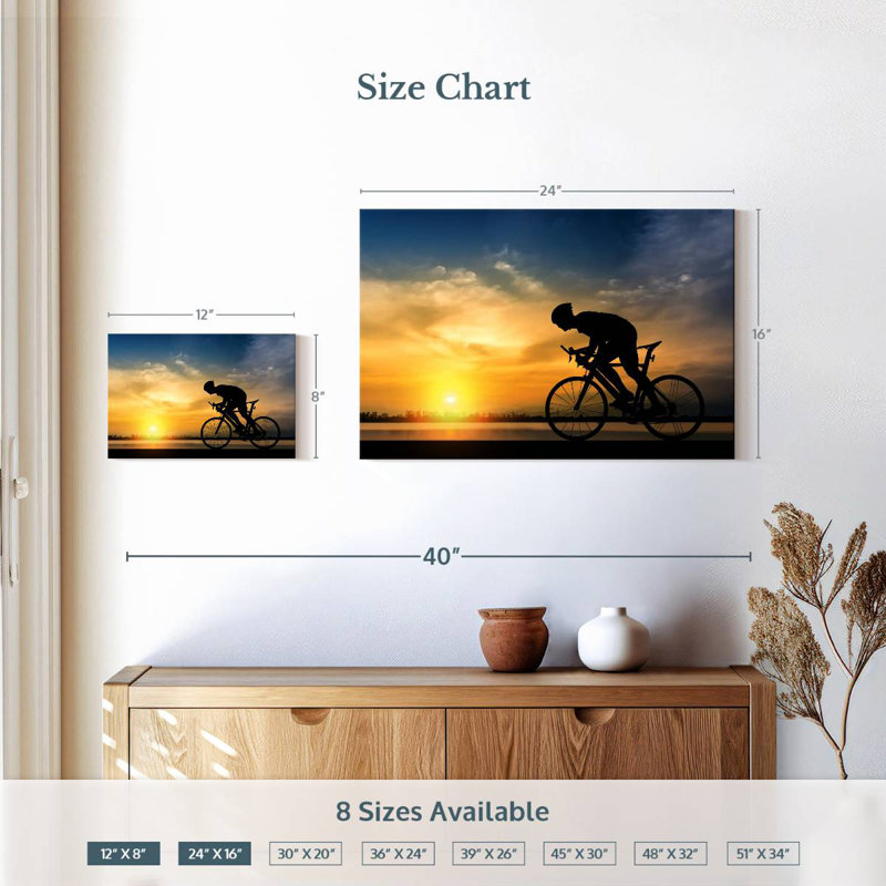 Silhouette de vélo Sireci, H 16 po x l 24 po
