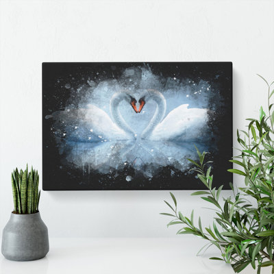 White Swan Vol.3 Paint Splash - Wrapped Canvas