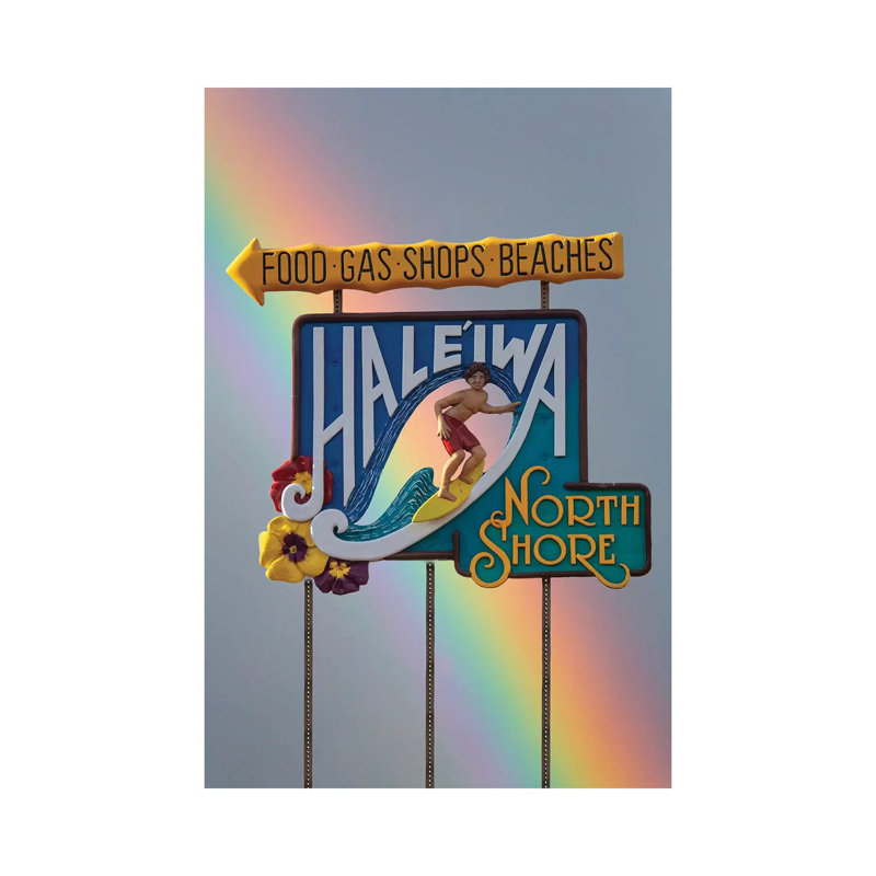 Haleiwa Sign Man Rainbow I by Sean Davey - Wrapped Canvas Gallery-Wrapped Canvas Giclée, 66.04 cm H x 45.72 cm W x 1.91 cm D