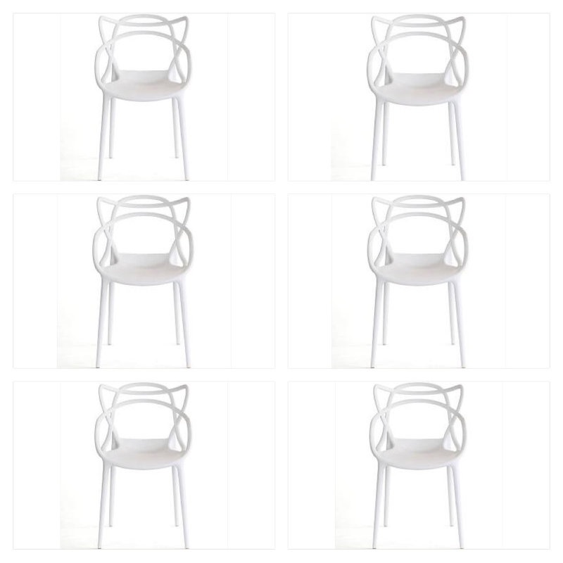 Chaise avec accoudoirs empilable Sommersby, Blanc