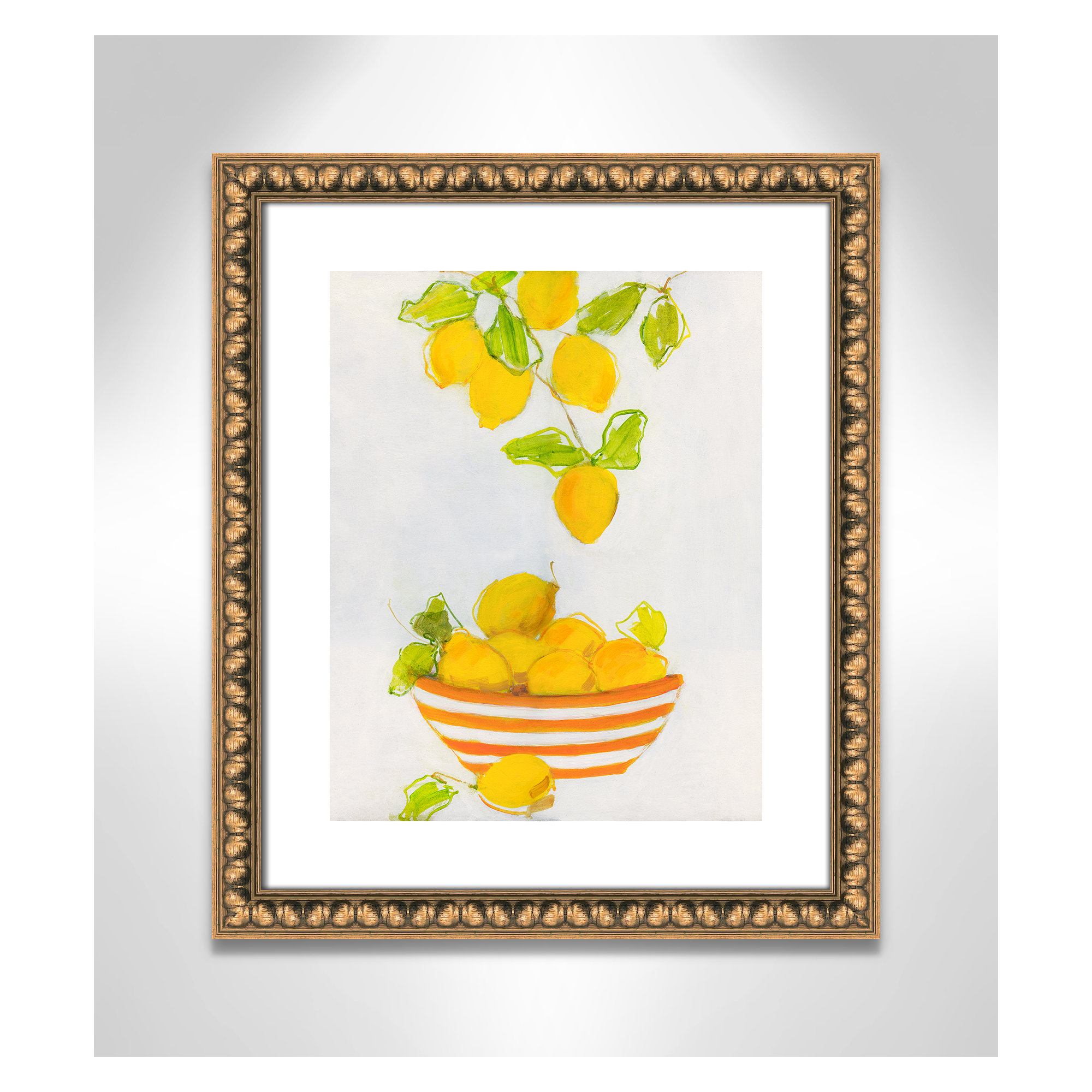 Lemonlicious by Sally Swatland - Painting Print, 19" H x 16" W x 1.13" D, Gold Bead Framed Paper