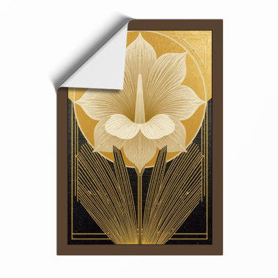 Lotus Deco Art Deco - Framed Print