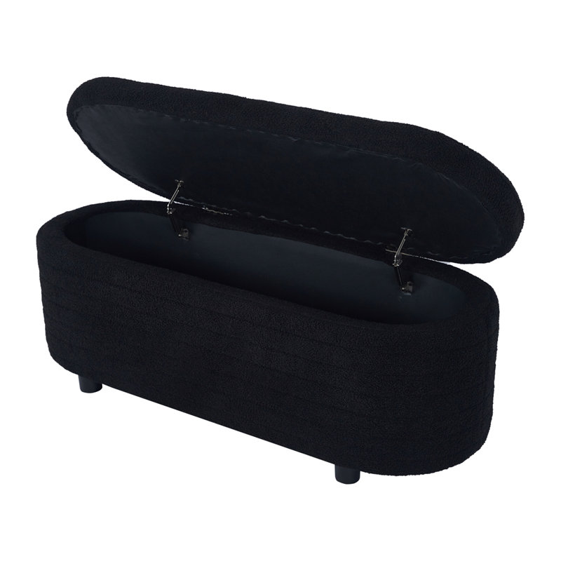 Thony Upholstered Ottoman, Black