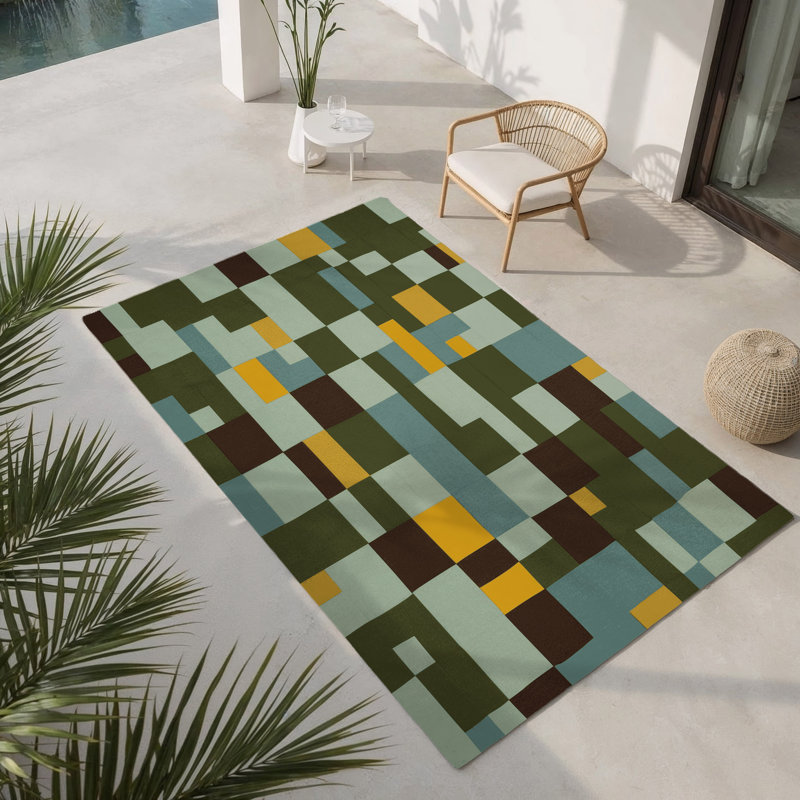 Tapis intérieur et extérieur Block By Block, Rectangle 5 pi x 7 pi