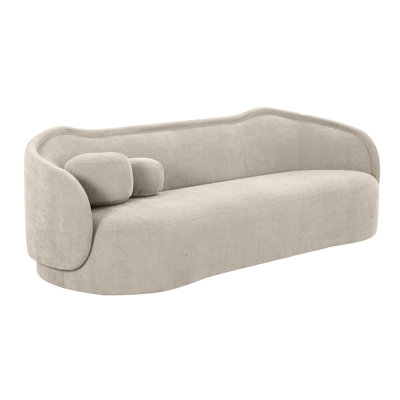 92.5" Taupe Textured Performance Velvet Sofa