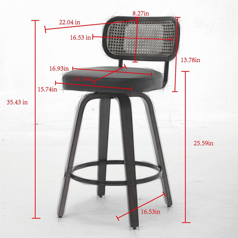 Tabouret de bar 26 po, Noir