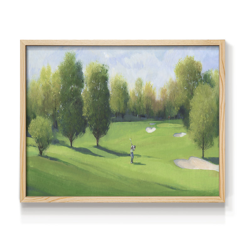 Fairway Shot I -Framed Print - Restickable, 11" H x 14" W, Natural