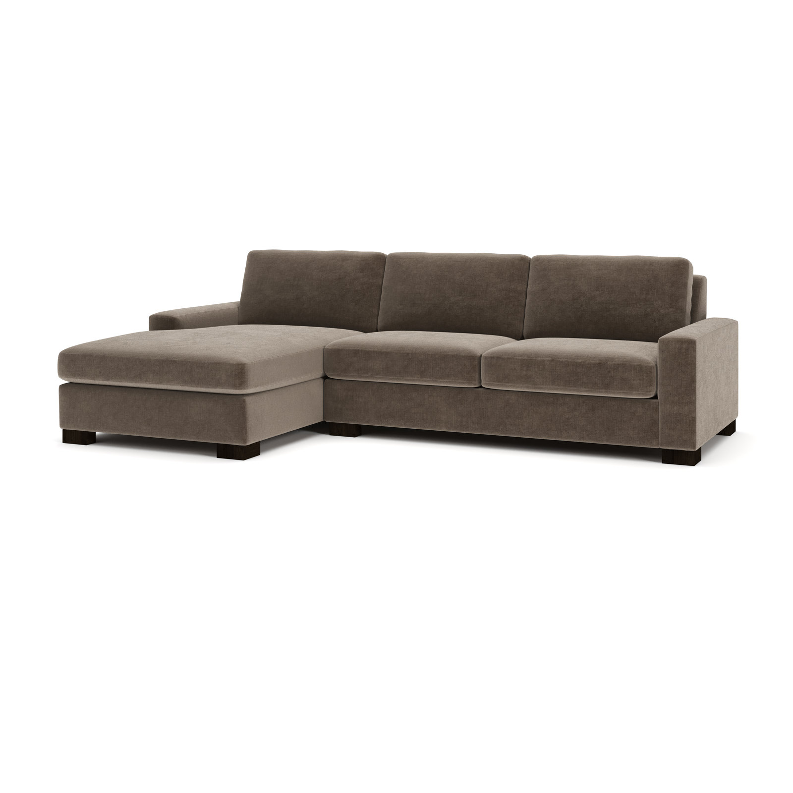 Jonie 115" 2-Piece Upholstered Chaise Sectional, Left Hand Facing, Andrew Driftwood Performance Chenille