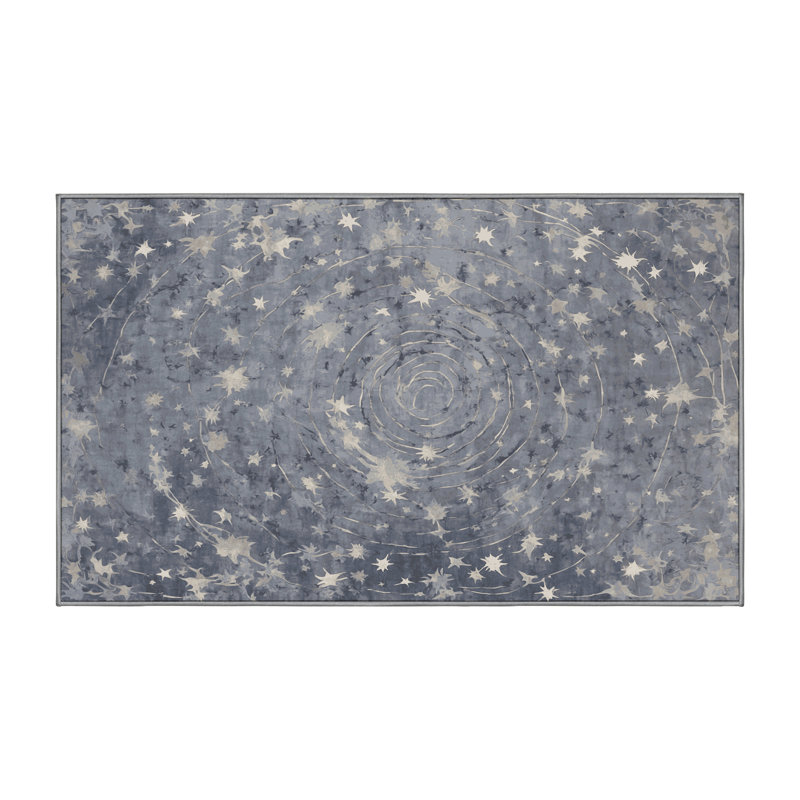 Machine Washable Gray Area Rug, Runner 2' x 4'