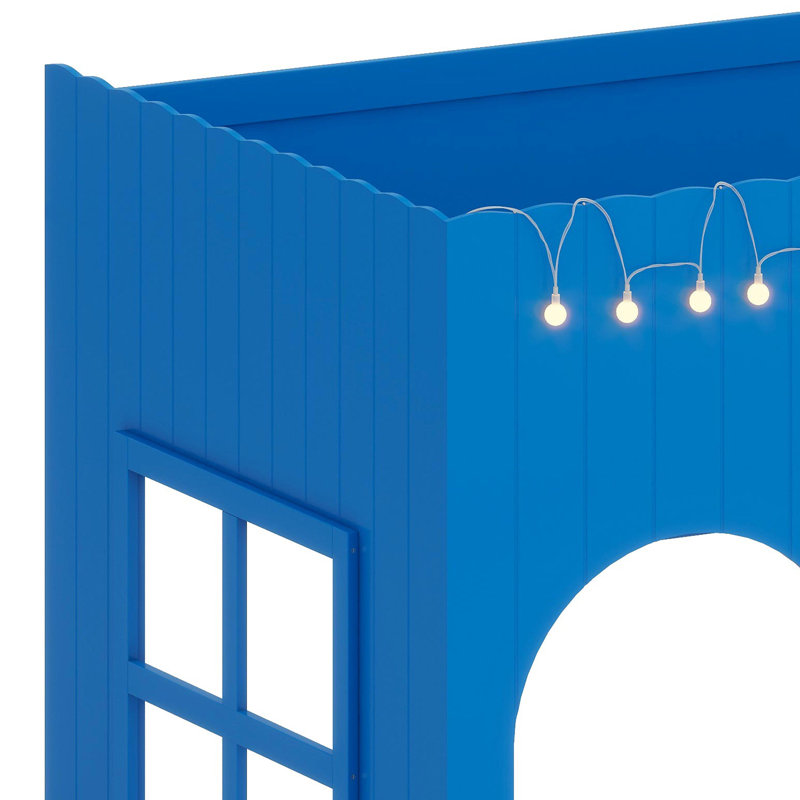 Lit mezzanine avec lumière DEL chaude intégrée, Bleu Klein