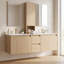 Meuble-lavabo double flottant 60 po avec armoire supérieure, lavabo en céramique et conception sans poignée 60 po-132949836-132949839