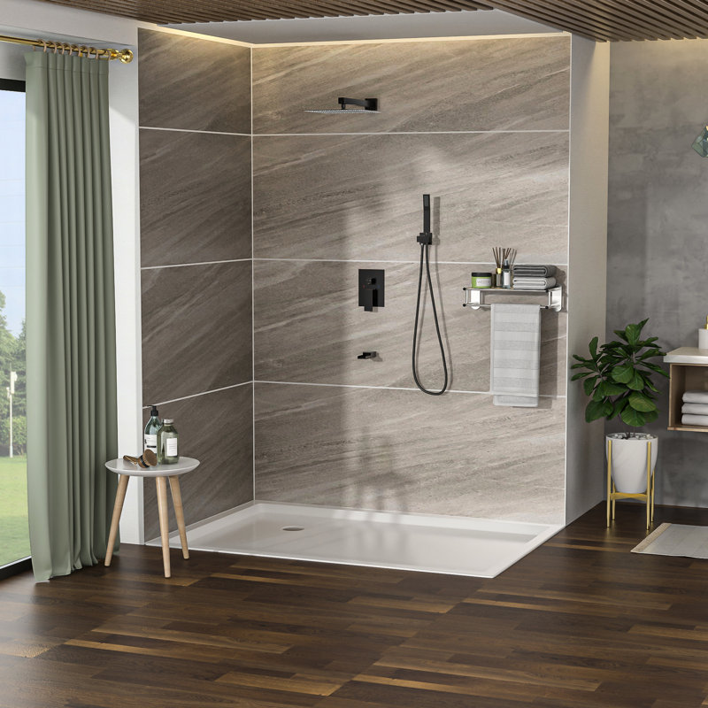 10" Square Shower System With Waterfall Spout - Oil Rubber Bronze 3 Function Shower, Rainfall & Handheld Valve For Comfort And Cleanliness Simple Installation Hygiene Assurance Protocol Procedure Tub