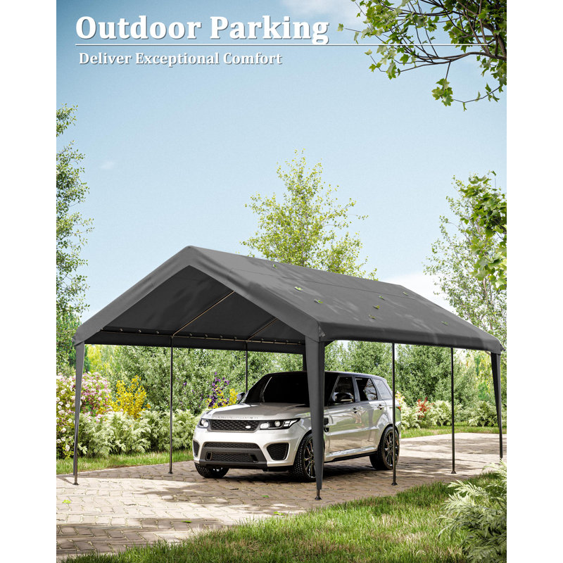 Housse de remplacement pour auvent pour abri d'auto avec coussins sphériques (cadre non inclus), Gris