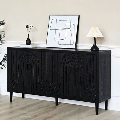 Armoire en bois de grande capacité pour le salon moderne avec 2 espaces de rangement