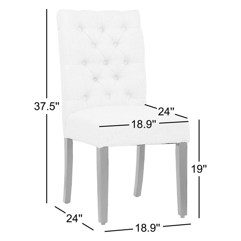 Chaise d'appoint rembourrée en lin capitonné Wren, Beige, 1