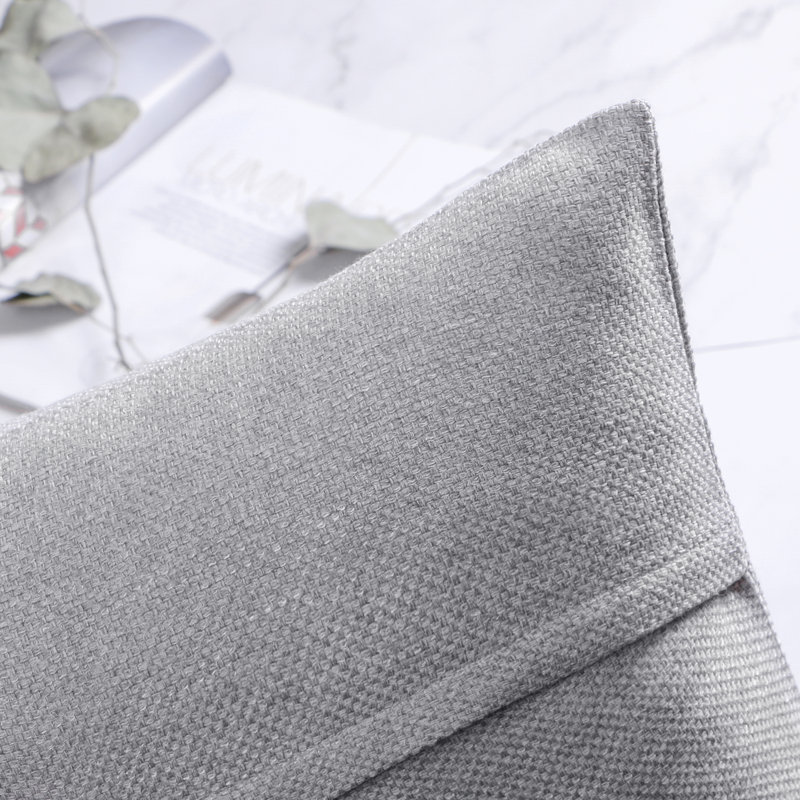 Light Gray Cotton Blend Square Decorative Throw Pillow Set