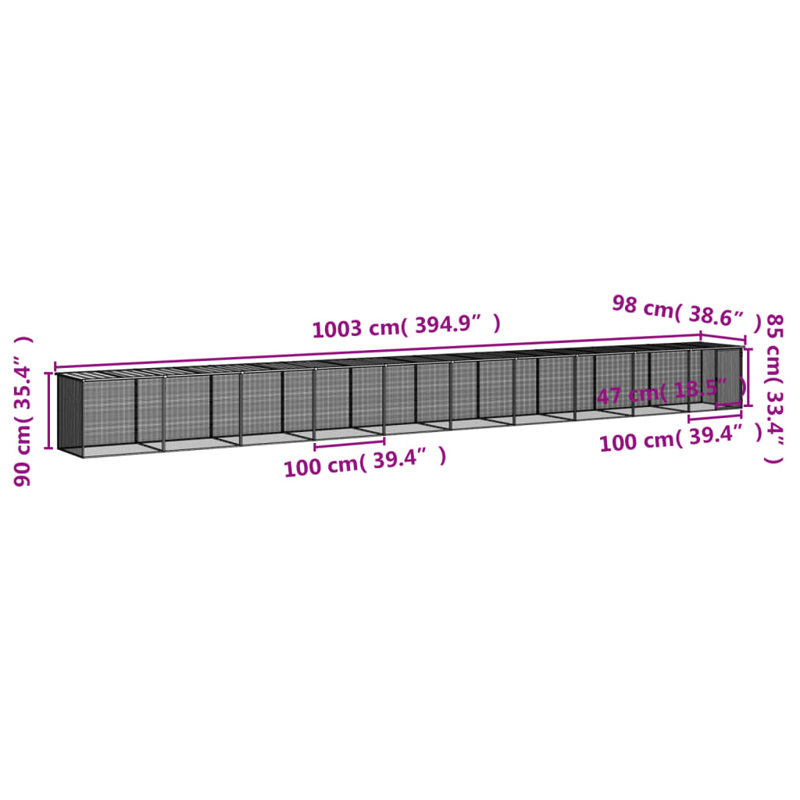 Jenkinsburg Chicken Coop, 90cm H x 103cm W x 98cm D, Anthracite