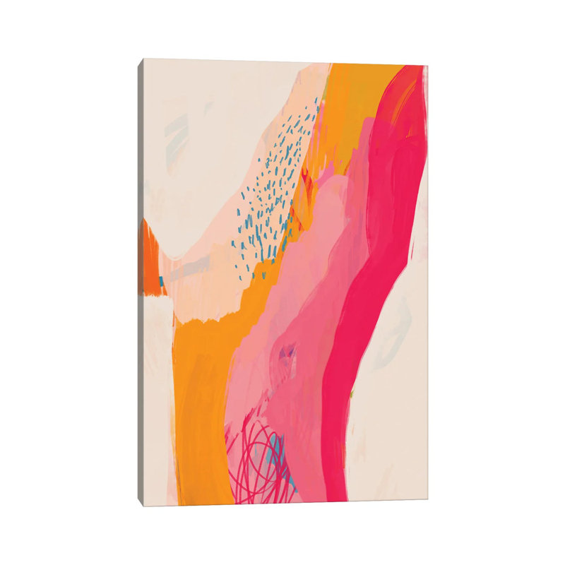 Pink Gold Dotted Abstract by Morgan Harper Nichols - Wrapped Canvas Painting, 20.32 cm H x 30.48 cm W