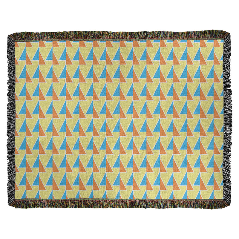 Couverture en coton tissé à flèches changeante, l 50 po x L 60 po, Orange / bleu sarcelle