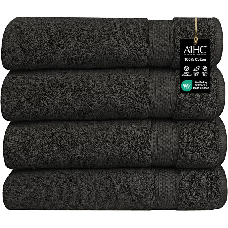 Tolna - Ensemble de serviettes de bain de qualité supérieure ultra-absorbant à séchage rapide, très absorbant, Noir onyx