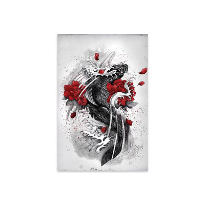Koi noir imprimé sur verre acrylique