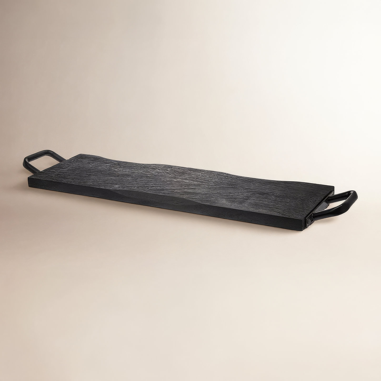 Alina Decorative Tray, 2" H x 26" W x 7" D, Black