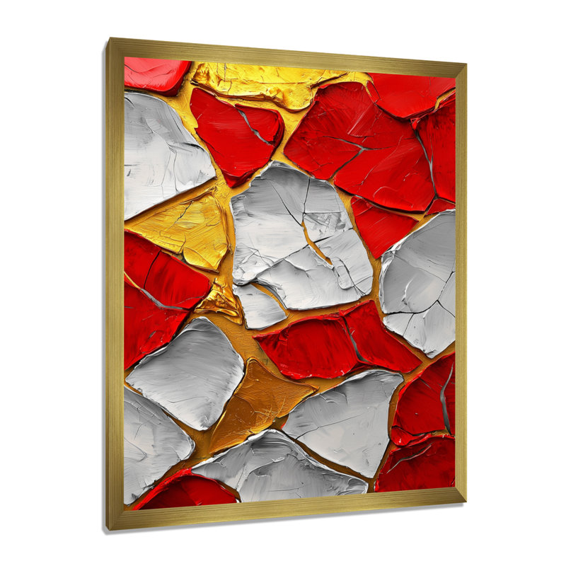 Slawson - Art mural abstrait, salon, 32" H x 24" W, Picture Framed, Doré
