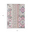 Tapis intérieur lavable 10 pi x 14 pi rose et ivoire aztèque