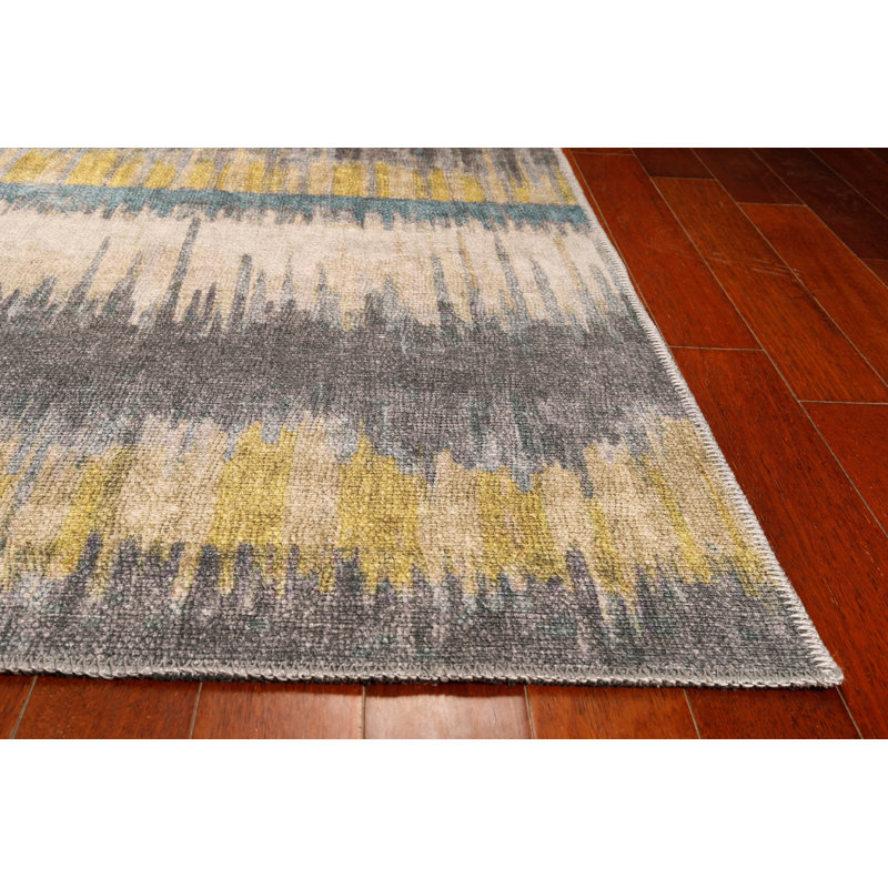 London Gold/Grey Horizons Area Rug, Runner 2'6" x 7'6"
