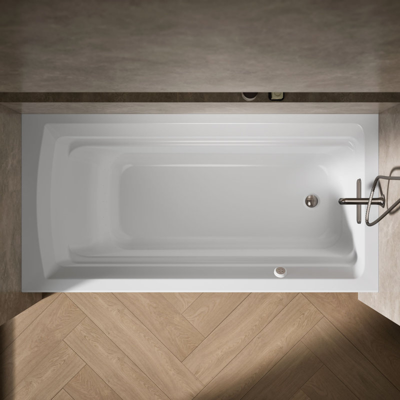 Archer® 72" x 36" Alcove Air Acrylic Bathtub Heater Included, Right, White