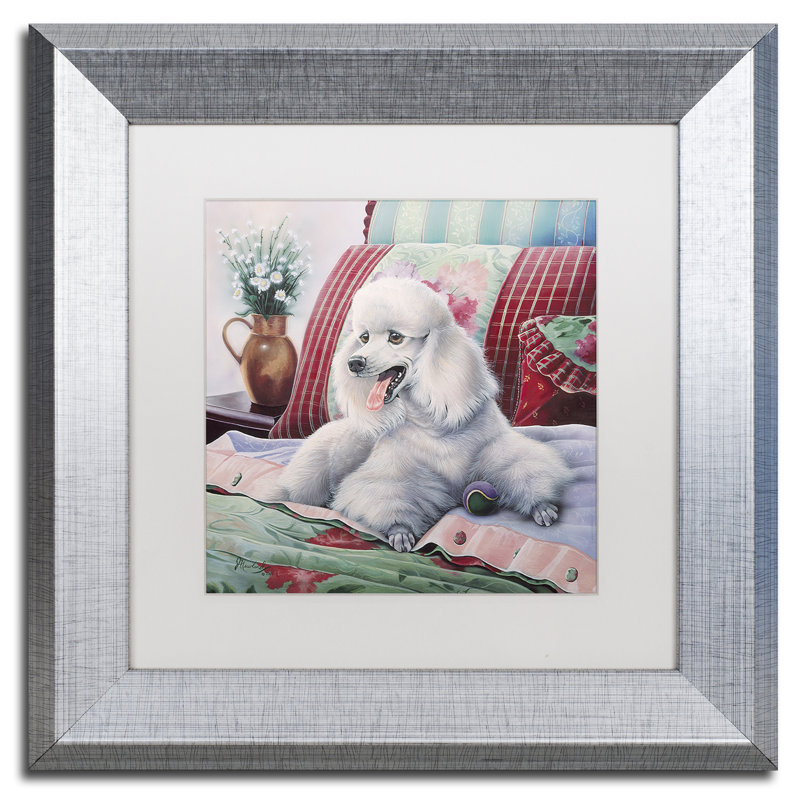 « white caniche », reproduction d’impression sur toile encadrée, H 11 po x l 14 po x P 0,5 po
