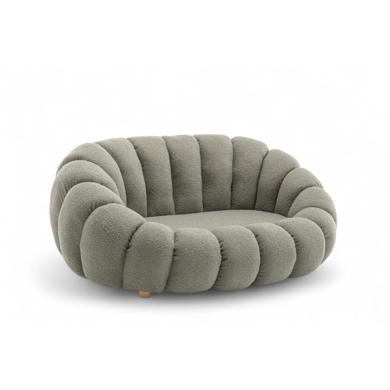 Mirielle Evins 2 Seater Teddy Boucle Loveseat, Sage Green