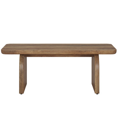 47" Rustic Brown Rectangle Coffee Table,  Wooden Living Room Table, Farmhouse Accent Center Low Cocktail Tea Table With Sturdy Base & Rounded Corners, Easy Assembly