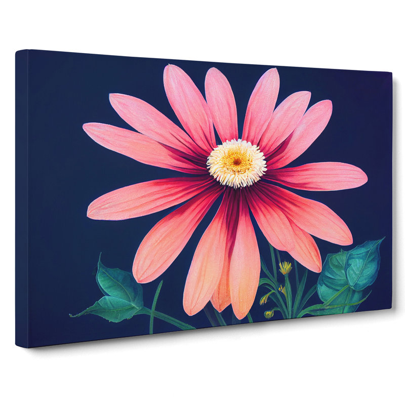 Fine Daisy Flower - Wrapped Canvas, 35cm H x 50cm W x 3cm D