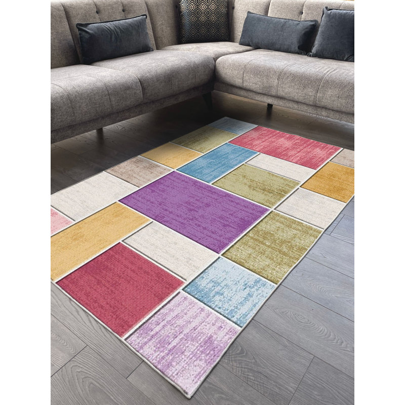 Tapis en coton Citlali, Rectangle 5 pi 3 po x 7 pi 3 po