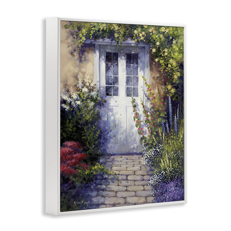  «Back Doorway Plants», estampe numérique par Hilary Mayes, H 14 po x l 11 po, Estampe numérique encadrée blanc bord de mer