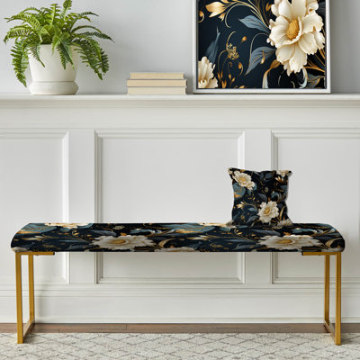 Banc rembourré or