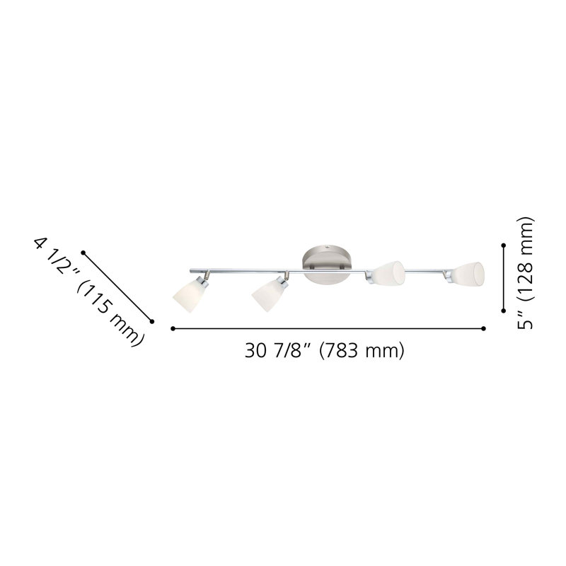 5.03'' 4 -Light Track Track Kit with Adjustable Head