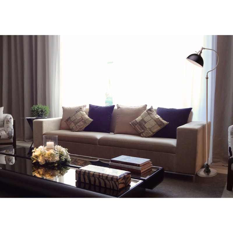Goeffrey 56" Satin Nickel Good Neck Floor Lamp " Sleek, Adjustable Lighting for Any Room