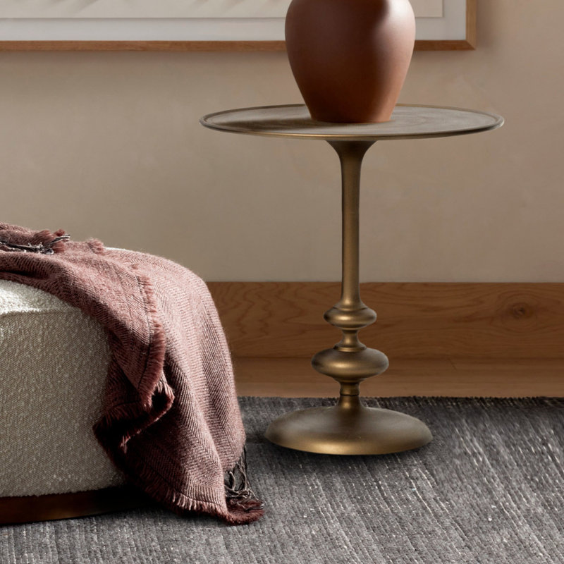 Marlow End Table, Matte Brass