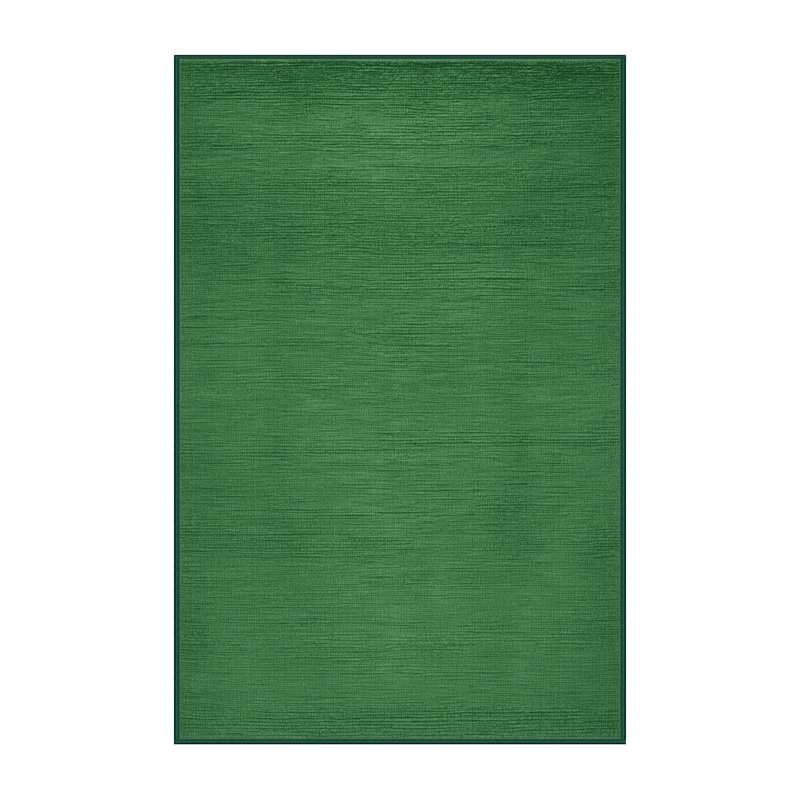 Machine Washable Solid Green Area Rug, Rectangle 2' x 3'
