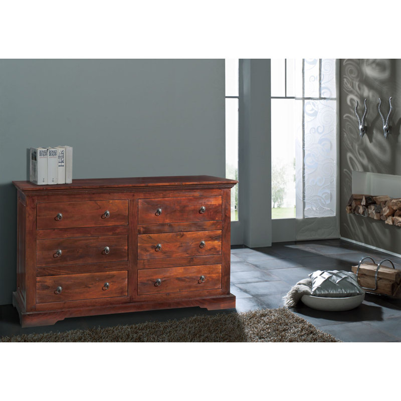 Oxford Solid Wood 145 cm W Chest of 6 Drawers