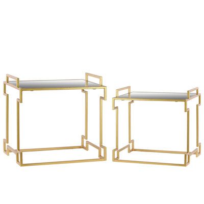 Blevens Mirrored Glass Top Nesting Tables