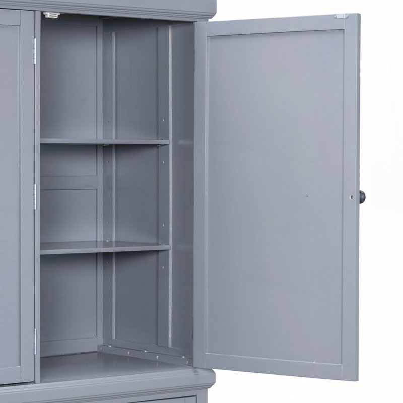Garde-manger autoportant avec tablettes réglables, Gris