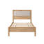 Cadre de lit en bois massif avec tête et pied de lit rembourrés pour enfants et adolescents, lit plateforme rustique et minimaliste avec dégagement sous le lit et sans sommier nécessaire, taille Twin XL, naturel-1532766955-1532766956
