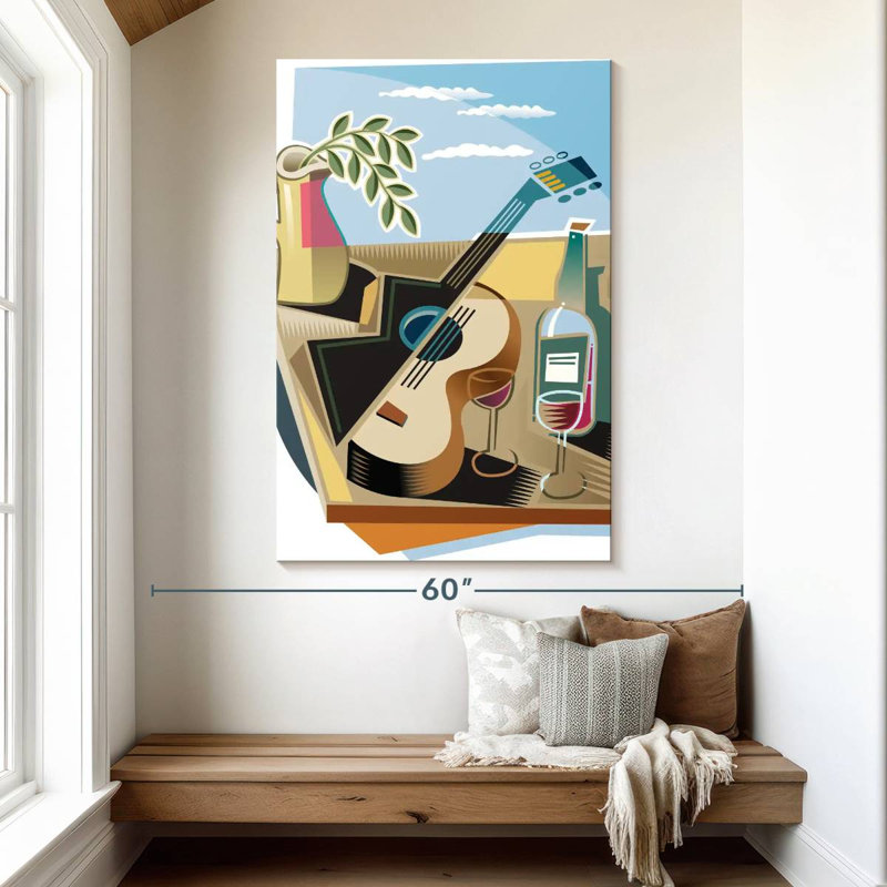 Abarca Guitar And Wine, 51" H x 34" W