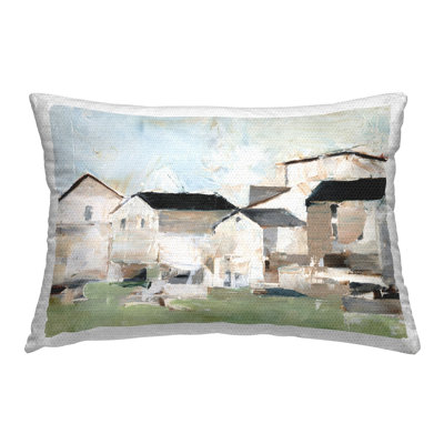 Cluster of Buildings Abstraction Outdoor Printed Pillow by Ethan Harper