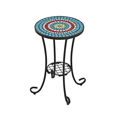 Patio Side Table With Shelf